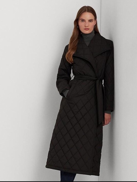 Lauren Ralph Lauren Jackets & Blazers - Lauren Ralph Lauren Diamond Quilted Maxi Wrap Coat Black XL Belted
